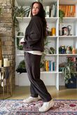 Terry B Lantern Sleeve Sweatshirt Coffee Bean